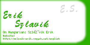 erik szlavik business card